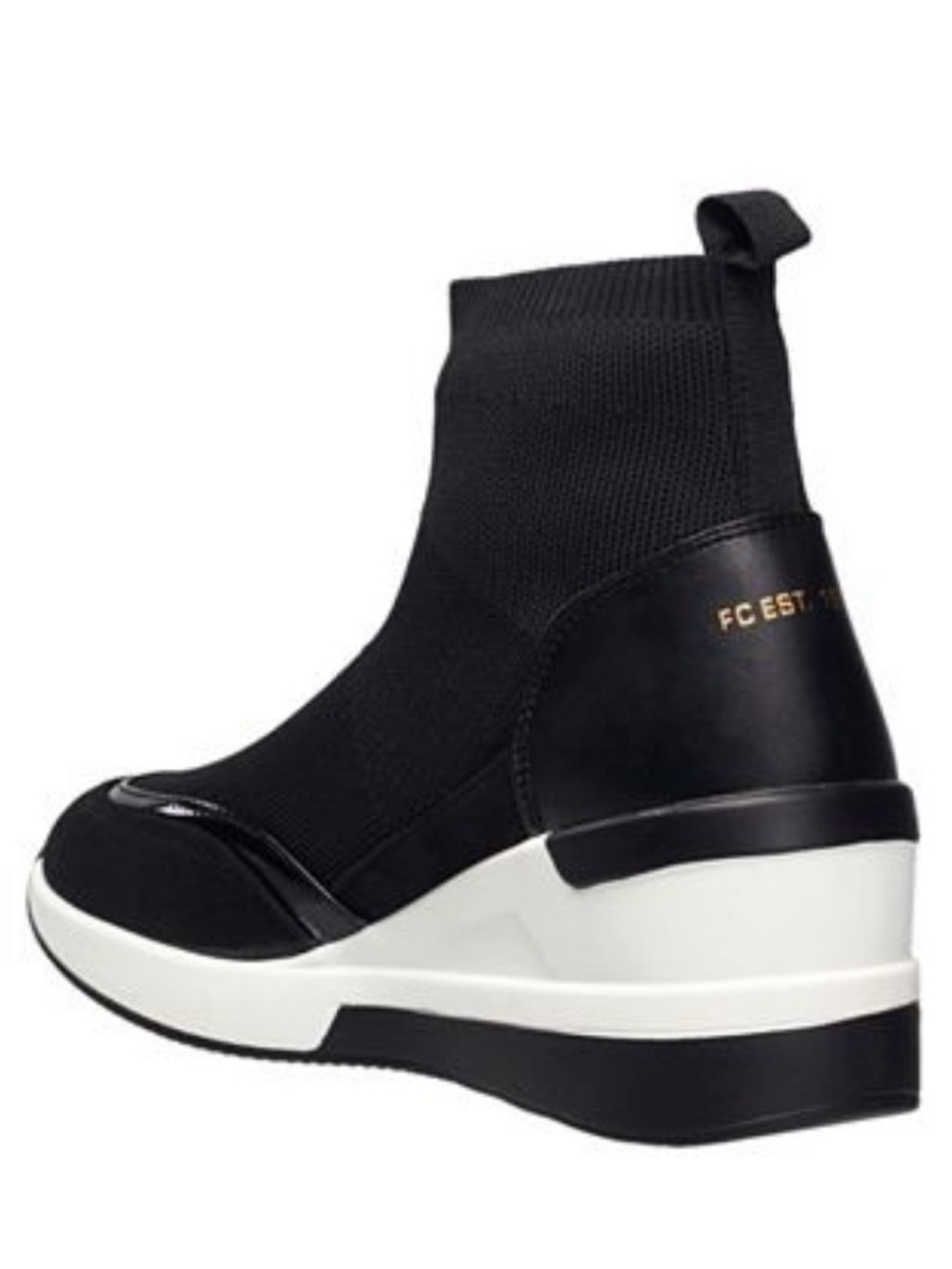 NWT French Connection | Starr Black Wedge Sneaker Sock Ankle Boot Women’s US 11 - Picture 2 of 5